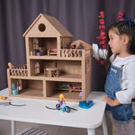 Load image into Gallery viewer, Montessori Wooden Dollhouse for Toddler
